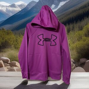 Under Armour ColdGear Unisex Hoodie Activewear Casual Pink Loose Pullover size S